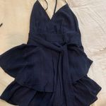 Native Daughters Navy Blue Ruffle Romper Photo 0