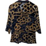 Etro Deco Silk Velvet Devore Top in Gold and Black sz 38 US 2 Photo 3
