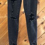 American Eagle  super high-rise black jeggings distressed knee skinny jeans Photo 5