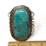 Sterling Silver NAVAJO turquoise cuff, 112.7g Photo 11