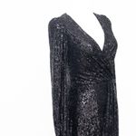 XScape  | Black Sequin Long Sleeve Surplus Evening Dress Gown. Photo 6