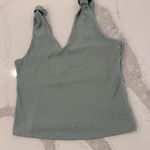 Miss Me Found My Love Knot Ribbed VNeck Tank Top Women’s Size Medium Sage Green Photo 1