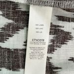 Chico's Women’s Ikat Pattern Brown & White Lightweight Linen Blazer Jacket Sz 0 Photo 7