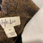 Style & Co  Brown Wool Look Hooded Cheetah Print Cardigan Photo 1