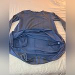 M Made in Italy Casual Blue Dolman Sleeve Crew Neck Dress 100% Cotton Photo 8