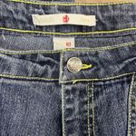 Vintage Y2K Adolfo Women’s Size 10 Flare Jeans Green Stitching Blue Photo 5