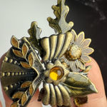 Autumn Winged Angel Sunflower Multi Color Enamel Brooch Pin Signed KC Photo 8