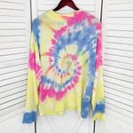 Crown & Ivy  Neon Tie Dye Oversized Sweater Yellow Pink Blue Large Lightweight Photo 7