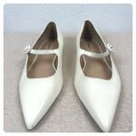 Ann Taylor  White Patent Leather Mary Jane Pointed Toe Flats Women Balletcore Photo 1