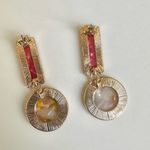 Pink and orange geometric drop earrings Orange Photo 5