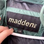 Madden NYC green puffed winter jacket coat hooded pockets nylon warm size large Photo 2