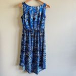 Ann Taylor ANN‎ TAYLOR PLEATED SLEEVELESS DRESS HIGH LOW DRESS MIDI BLUE WOMENS SIZE 0 Photo 1