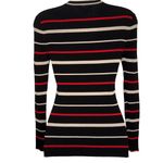 St. John  For Nordstrom Black, Red and White Striped Ribbed Stretch Sweater EUC S Photo 5