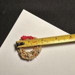 Signed ART Christmas Holiday Brooch Pin Gold Tone Rhinestone Wreath Red Enamel Photo 8