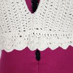 New Crochet Halter Top Bralette in Cream Cotton Scalloped Edge Handmade Size M Photo 11