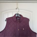Ralph Lauren Lauren ‎ 2X Maroon Quilted Polyester Vest Zipper Pockets Photo 2
