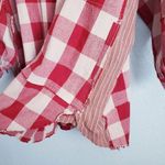 TALULAH  Red and Cream Plaid Oversized Tunic Dress Photo 3