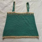 Tsumori Chisato teal Green and yellow crochet tank top with skull shaped pockets Size 2 Photo 4