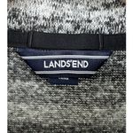 Lands' End 1/4 Zip Pullover Long Sleeve Women's Large 14/16 Gray White Warm Photo 1