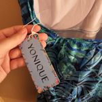Yonique Blue and Green Floral XL Swim Dress Skirted Swim Suit Photo 4