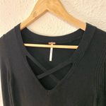 Free People  black criss cross collar/chest sweater dress/tunic size S Photo 6