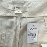 Loft  Pants Linen Cotton Blend Cropped Wide‎ Leg Cream Seamed Women’s Size 4 NWT Photo 5