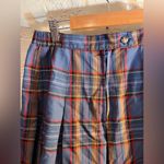Vintage Plaid Blue Red khaki Pleated Women's Mini Skirt Sz 12 school girl preppy Photo 7