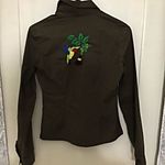 Romeo + Juliet Couture Romeo & Juliet Army green stretch button up Birds Photo 1