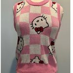 Hello Kitty  Sanrio Pink Checkered sleeveless sweater vest size XSmall Photo 0