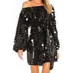 Lovers + Friends NWT - - Micah Mini Dress in Disco Black - Small Photo 0