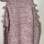 Ban Jara Women’s Lipstick Pink Cold Shoulder Sweater Pullover Small New with Tags Photo 9