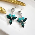 ZARA New!  Crystal Gems Post Earrings Photo 4