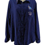 Disney Vintage Eeyore Button Up Shirt Long Sleeve Blue Women’s Extra Large Photo 0