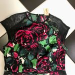 Nanette Lepore NWT Daring Rose Silk Sheath Mini Dress Sheer Mesh Panels Floral 8 Photo 6