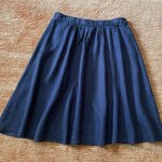 Saint Tropez West St Tropez West 100% Linen A-Line Midi Skirt Navy Blue Size M with Pockets Photo 0