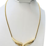 Monet Vintage  Gold-Tone & Cream Enamel Winged Necklace Photo 0