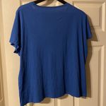 ZARA women’s blue cap sleeve embroidered top, size large Photo 1