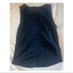 Double Zero Button up front tie tank top. Dark Blue blouse Photo 3