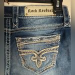 Rock Revival Women Size 27 Western Embroider‎ Jaylyn Skinny Denim Jeans Mid Rise Blue Photo 5