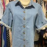 Velvet Heart  Blue Denim Boxy Buttoned Top Photo 0