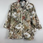 draper's & damon's Draper & Damons Women Floral Jacket XL Lightweight Tropical Print Artsy Colorful Photo 0