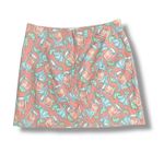 Vineyard Vines  Pink Cocktail Print A-Line Skirt Size 8 Cotton Stretch Photo 4