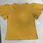 LC Lauren Conrad Yellow Fitted V-Neck Short Sleeve Tee Photo 1