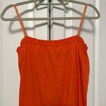 Theory Orange Linen Midi Dress - Adjustable Straps (Size S) Photo 2