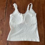 Vital Life Ivory Lace Trim Cropped Tank White Photo 2