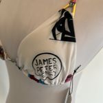 Swiminista x JPH Sexy Bikini Top Art Toss Print White Size M Photo 5