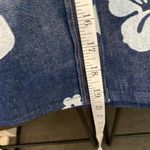 palmwave hawaii denim button down shirt with white hibiscus print Blue Size M Photo 6