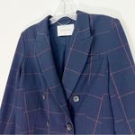 Aritzia  Babaton Samuel Double Breasted Check Blazer Size 0 Navy Red Photo 2