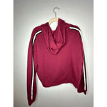 PINK Victoria's Secret Cropped Hooded Sweatshirt Size Large Hoodie Maroon Red Photo 3