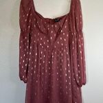 Crystal Doll NWOT  Off Shoulder Tulle Flouncy Pink Gold Dress sz M Photo 3